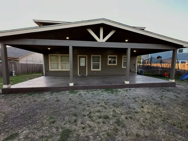 Freestanding gable roof patio pavilion